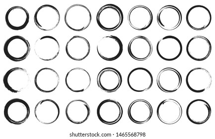 Hand drawn circles sketch frame super set. Rounds scribble line circles. Vector illustrations.