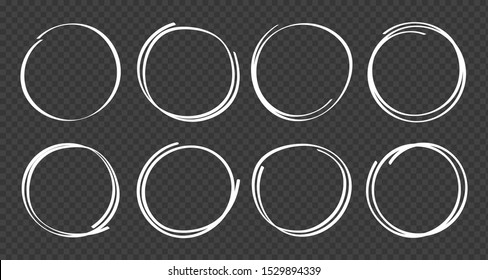 Hand drawn circles sketch frame super set. Rounds scribble line circles. Vector illustrations.
