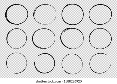 Hand drawn circles sketch frame super set. Rounds scribble line circles. Vector illustrations. EPS 10