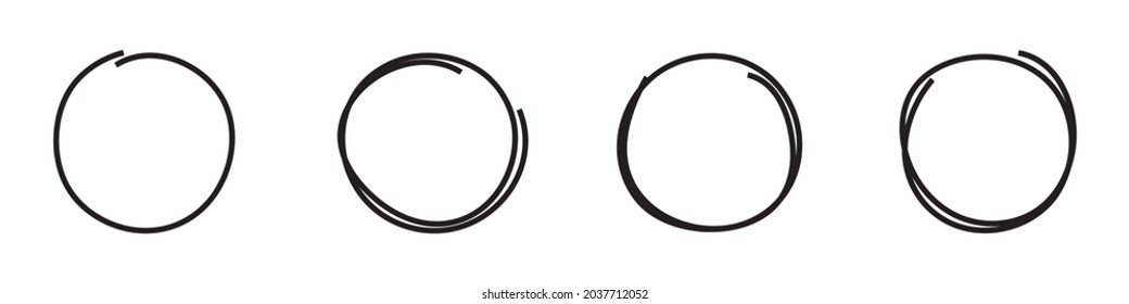 Hand drawn circles sketch frame super set. Rounds scribble line circles. Vector illustrations.