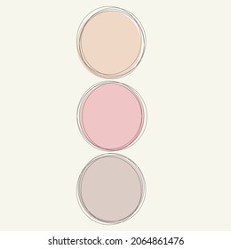 Hand drawn circles sketch frame set.Vector illustrations.