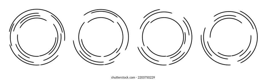 Conjunto de marcos de dibujo de círculos dibujados a mano.