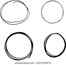 hand drawn circles sketch frame icon vector design 