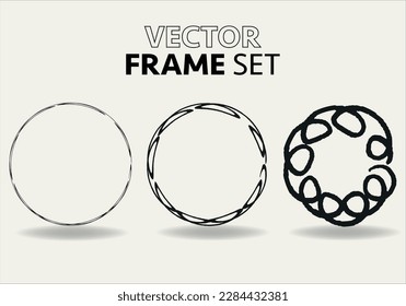 Hand drawn circles sketch frame vector set. Rounds scribble line circles. Vector illustrations.