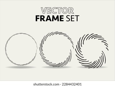 Hand drawn circles sketch frame vector set. Rounds scribble line circles. Vector illustrations.