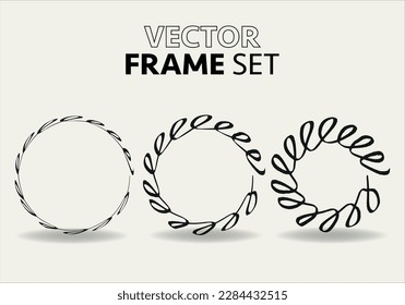 Hand drawn circles sketch frame vector set. Rounds scribble line circles. Vector illustrations.