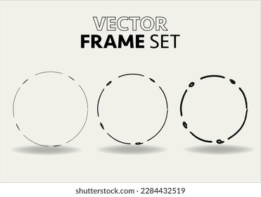 Hand drawn circles sketch frame vector set. Rounds scribble line circles. Vector illustrations.