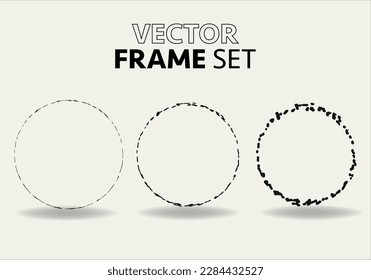 Hand drawn circles sketch frame vector set. Rounds scribble line circles. Vector illustrations.