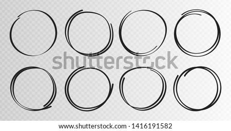 Hand drawn circles sketch frame super set. Rounds scribble line circles. Vector illustrations.