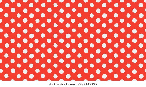 textura de círculos dibujados a mano. pequeño punto de polka fondo de patrón transparente. tejidos de puntos rojos y blancos dibujados a mano