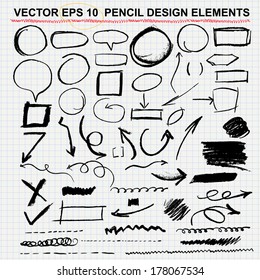 Hand drawn circles, vector design elements