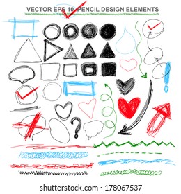 Hand drawn circles, vector design elements