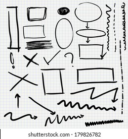 Hand drawn circles, vector design elements