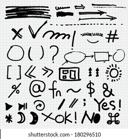 Círculos dibujados a mano, elementos de diseño vectorial