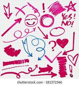 Hand drawn circles, vector design elements 