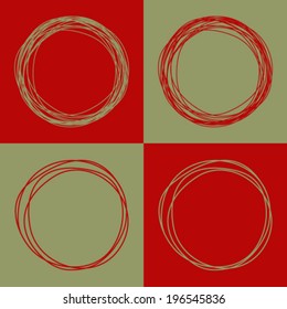 Hand drawn circles, vector design elements 