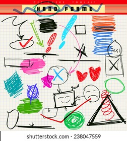 Hand drawn circles, vector design elements