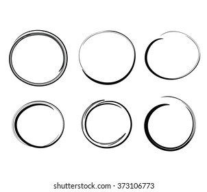 Hand drawn circles, vector design elements