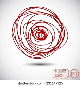 Hand drawn circles, vector logo design elements 