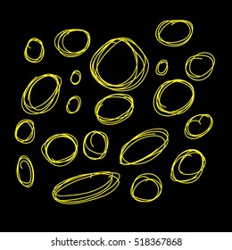 Hand drawn circles, vector logo design elements
