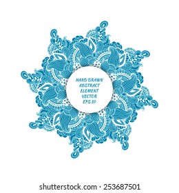 Hand drawn circular element with floral motives
