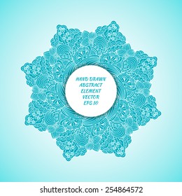 Hand drawn circular element with floral motives