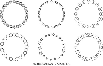 Marco floral circular dibujado a mano