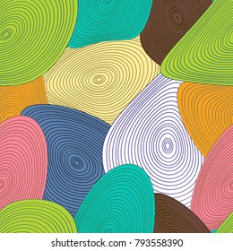Hand drawn circular lines seamless pattern. Abstract pattern for card, wallpaper, album, scrapbook, holiday wrapping paper, textile fabric etc