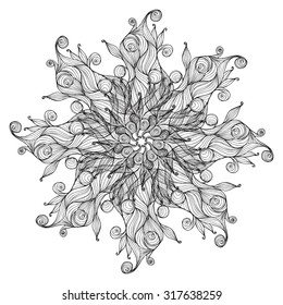 Hand drawn circular ornament. Can be used for banner, invitation, wedding card, scrapbooking and others.