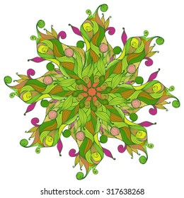 Hand drawn circular ornament. Can be used for banner, invitation, wedding card, scrapbooking and others.