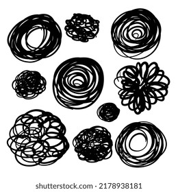 hand drawn circular scribble collection