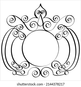 Hand Drawn Circular Vintage Calligraphic Frame, Ellipse, Creative, Ornamental Calligraphy Art Vector Art Illustration