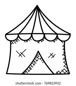 
Hand drawn circus tent 
