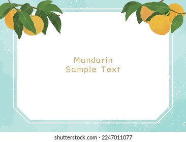 Hand drawn citrus fruits frame.Citrus fruits vector background illustration