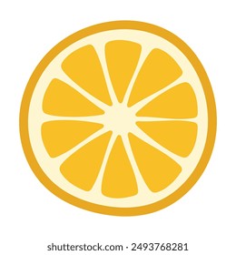 Hand drawn citrus slice isolated on white background. Vector illustration