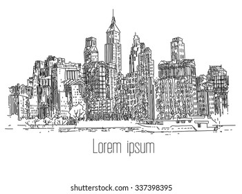 hand drawn city