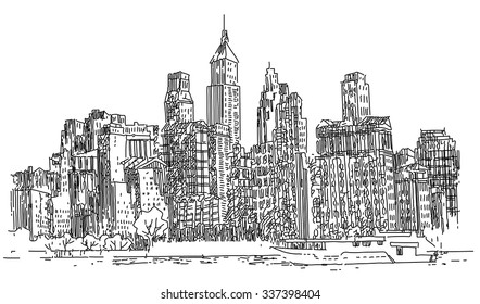 hand drawn city
