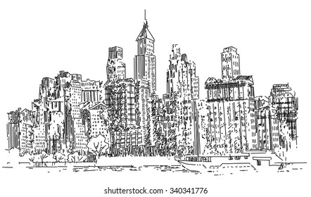 hand drawn city