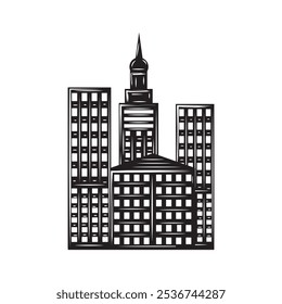 Hand Drawn City Building Illustration - 04