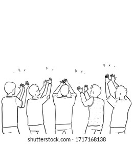 hand drawn of clap hand 