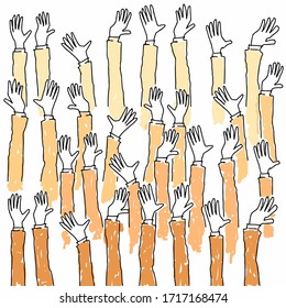 hand drawn of clap hand 