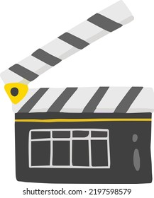Hand Drawn clapperboard illustration isolated on background