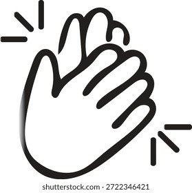 Icono de manos de aplauso dibujado a mano