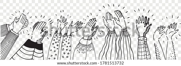 Hand Drawn Clapping Human Hands Doodle Stock Vector (Royalty Free 