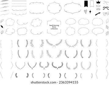 Hand drawn classic frame collection of vector material