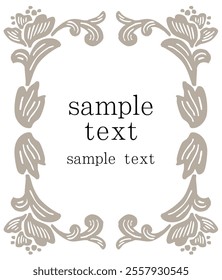 Hand drawn classic frame vector illustration