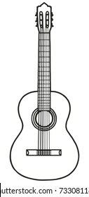 hand drawn classic guitar