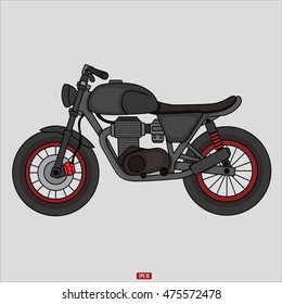 Hand Drawn Classic Motor Illustration Vector
