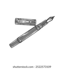 hand drawn classic pen black and white illustration