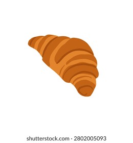 Hand drawn classic plain croissant, French pastry, flaky buttery crescent roll, bakery and cafe food vector illustration